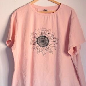 Shein Curve 3XL Boho Floral Bohemian Sunflower T Shirt